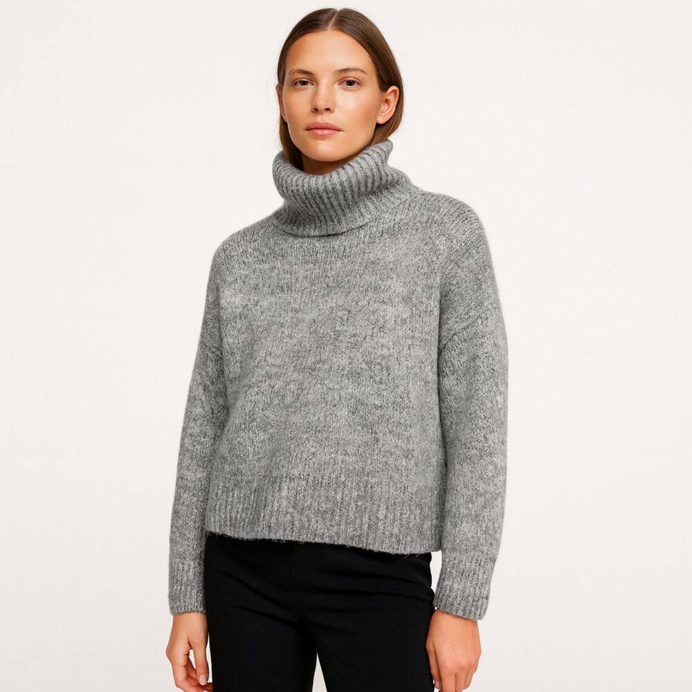 SHOW ME YOUR MUMU Fatima Turtleneck Oversized Sweater Gray Small‎